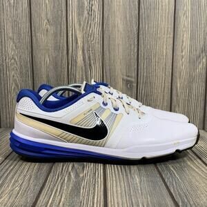 Nike Men Lunar Command Flywire Golf Shoes Sneakers White Blue 704427-101 Sz 12